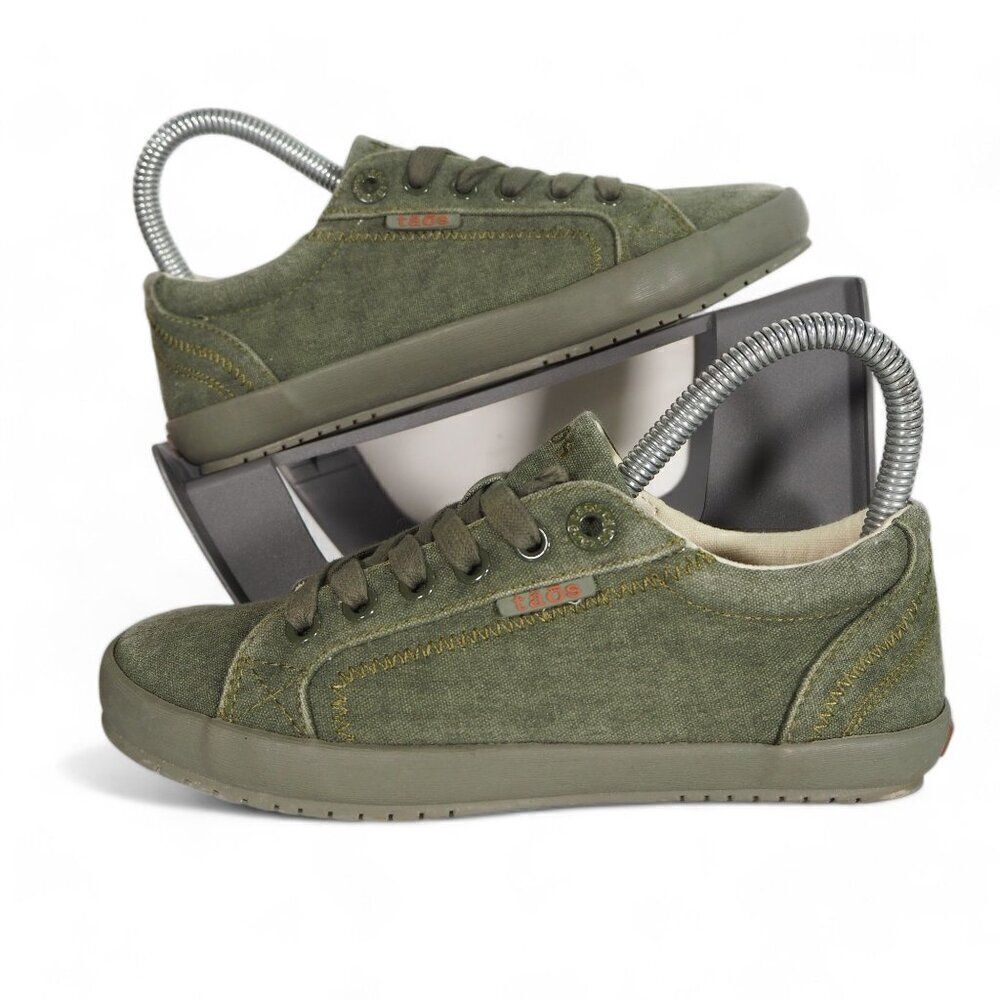Taos Star Casual Lace-up Sneakers Olive Green STA-12844 Women's 5.5